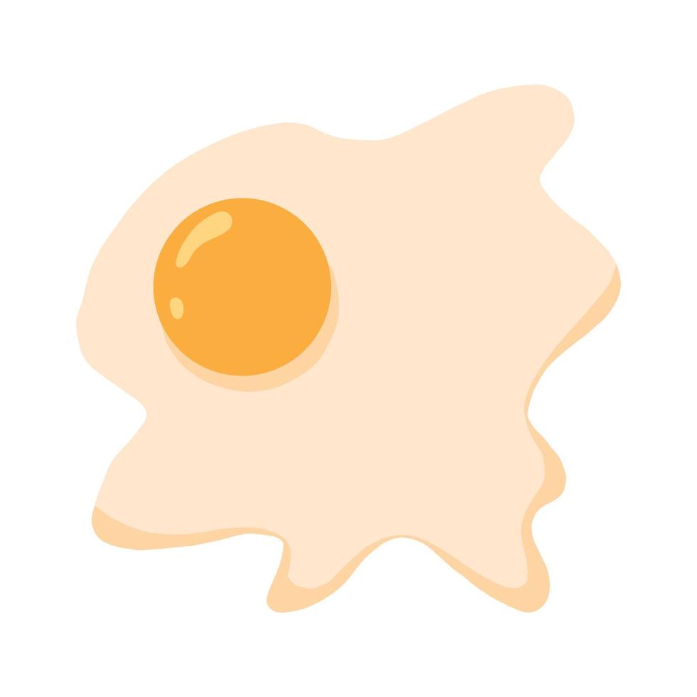 ilustración vectorial de huevos revueltos. ilustración de un huevo con una yema. vector