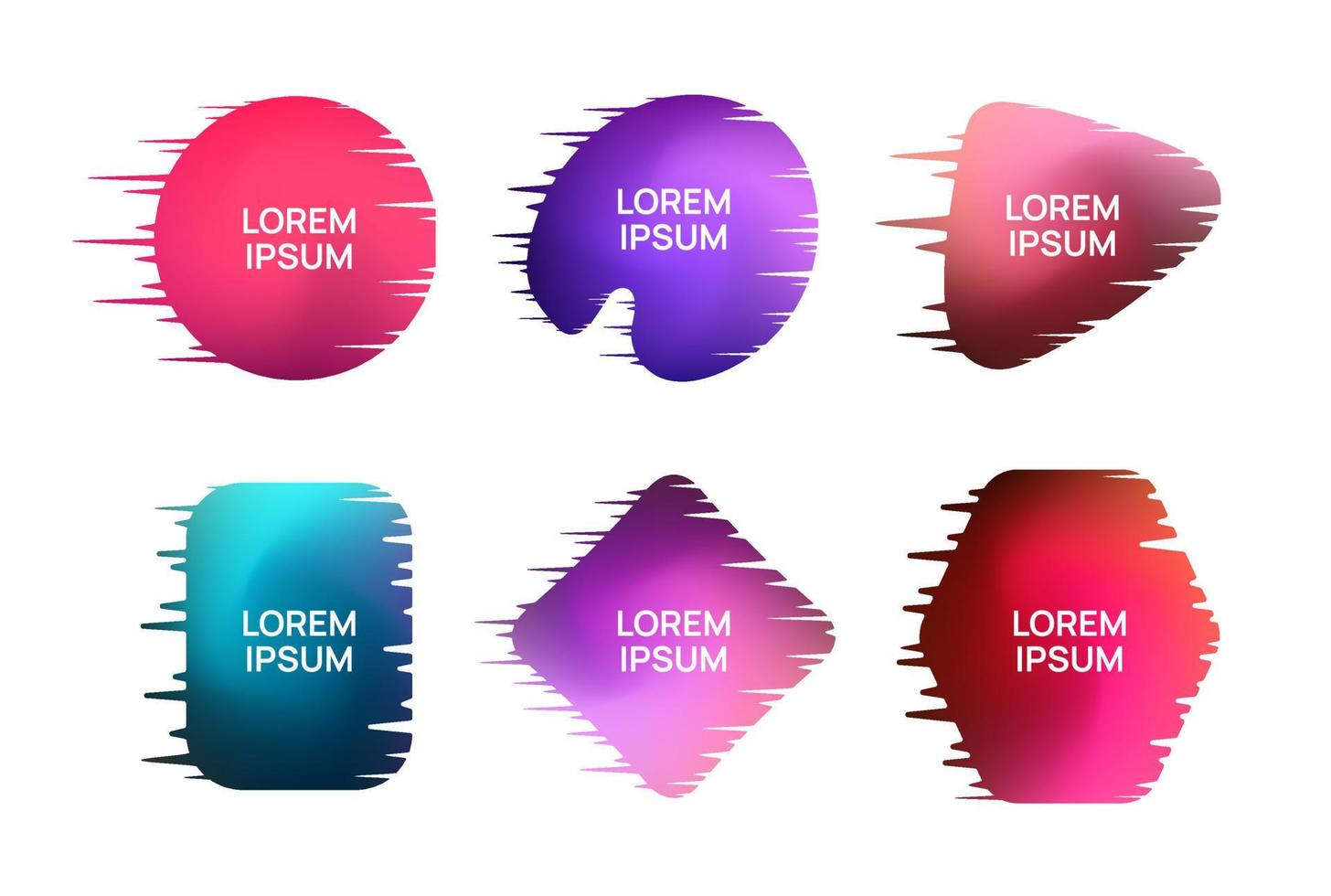 set of sales information promotion labels or tags with object glitch effect vector