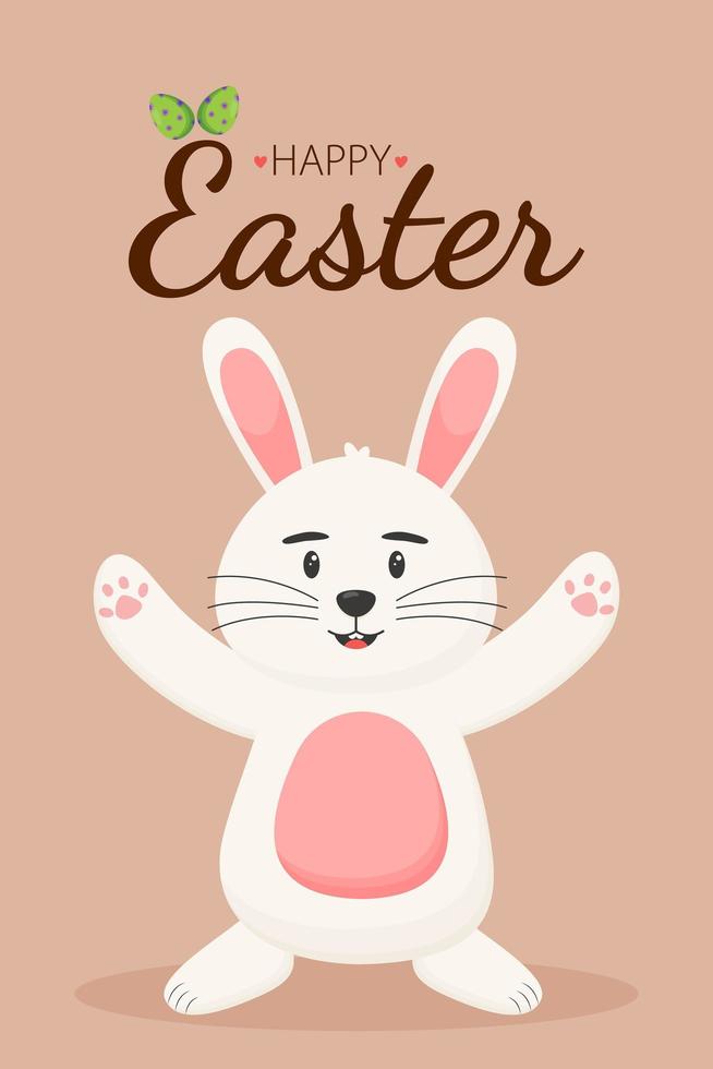 Cute Easter bunny. Easter concept. Happy Easter banners, greeting cards, posters, holiday covers. vector