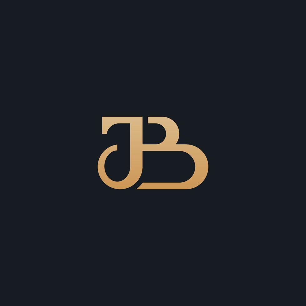 plantilla inicial de logotipo de monograma jb bj jb. logotipo de icono de letra basado en inicial vector