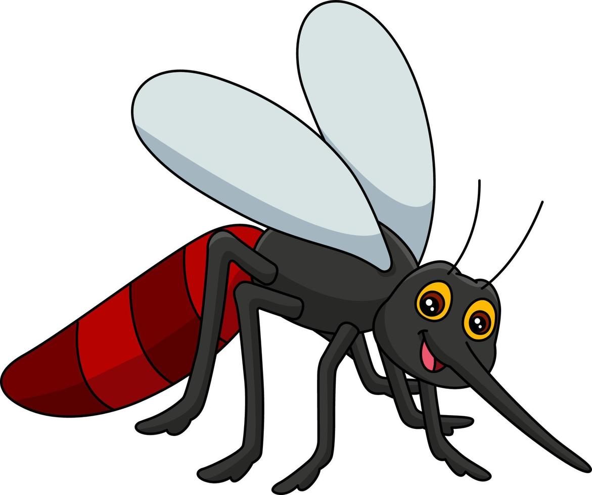 ilustración vectorial de imágenes prediseñadas de dibujos animados de mosquitos vector