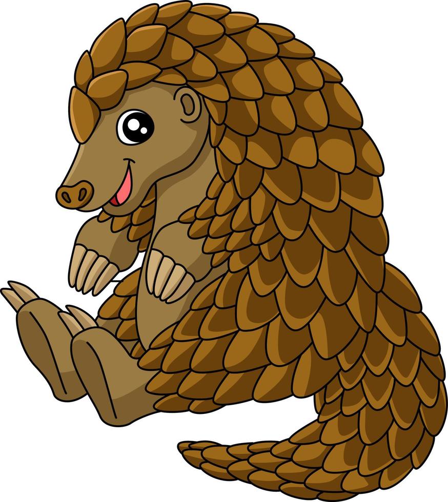 Pangolin Cartoon Clipart Vector Illustration