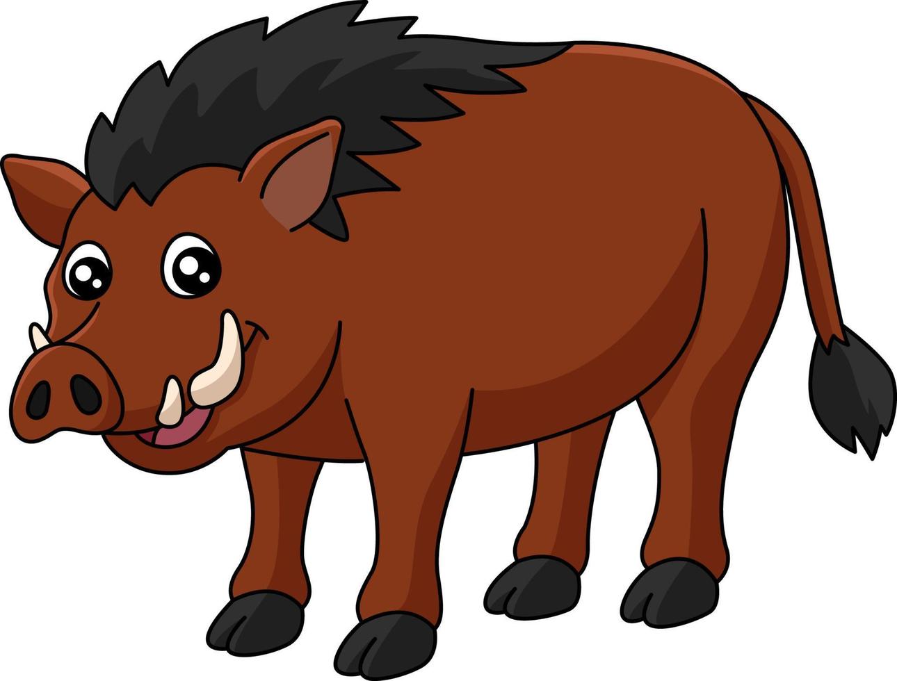 Warthog Cartoon Clipart Vector Illustration