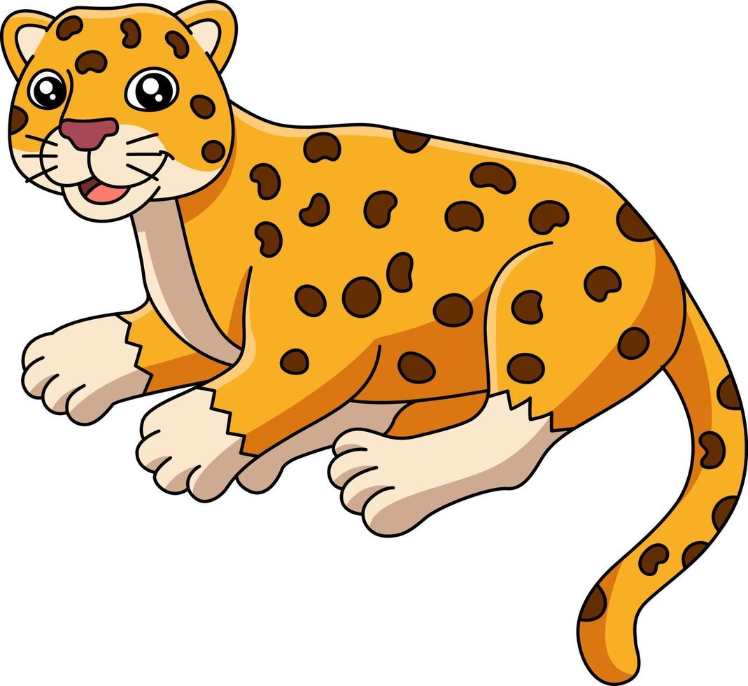 Ilustración de vector de imágenes prediseñadas de dibujos animados de jaguar