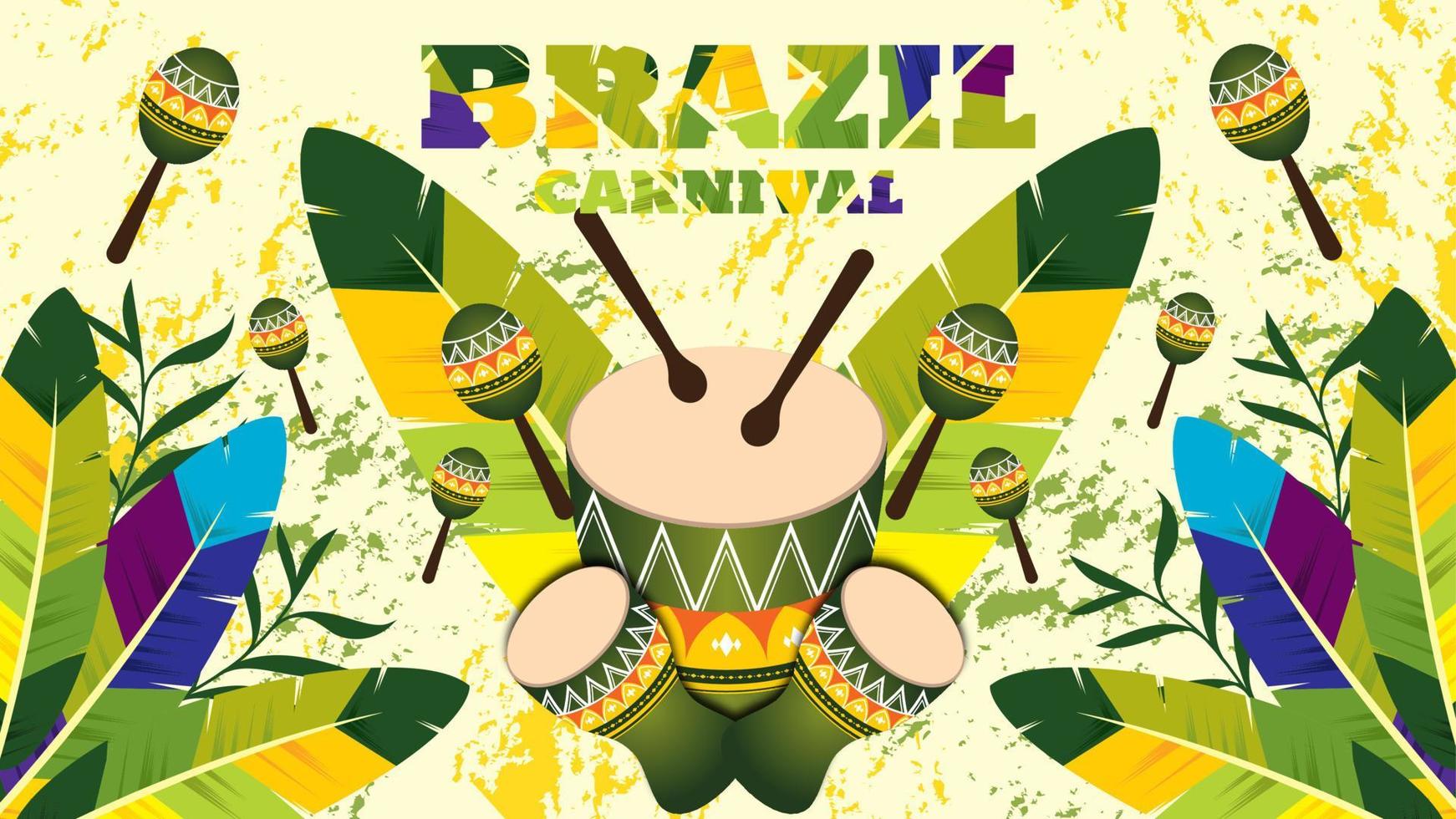 Brazilian carnival background. post background, banner poster, music event poster and party vector