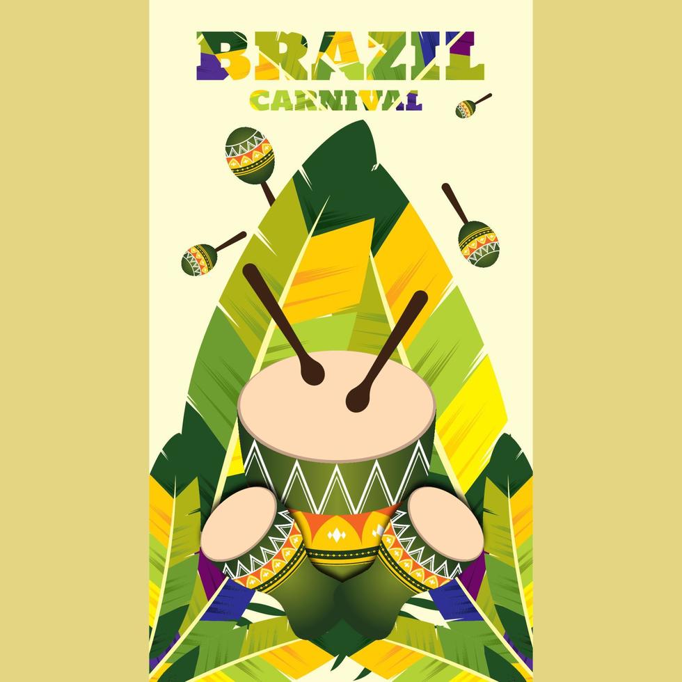 Brazilian carnival background. post background, banner poster, music event poster and party vector