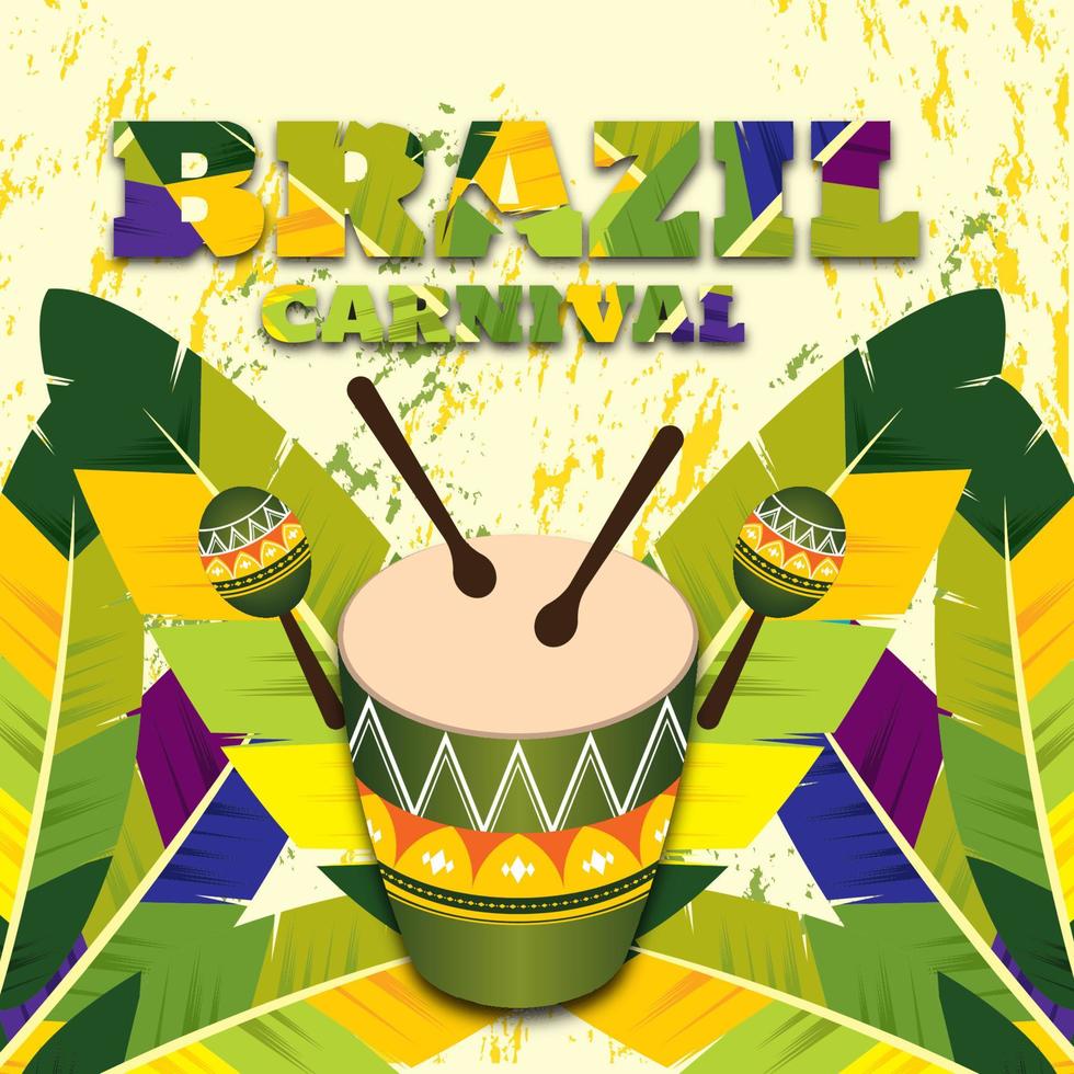 Brazilian carnival background. post background, banner poster, music event poster and party vector