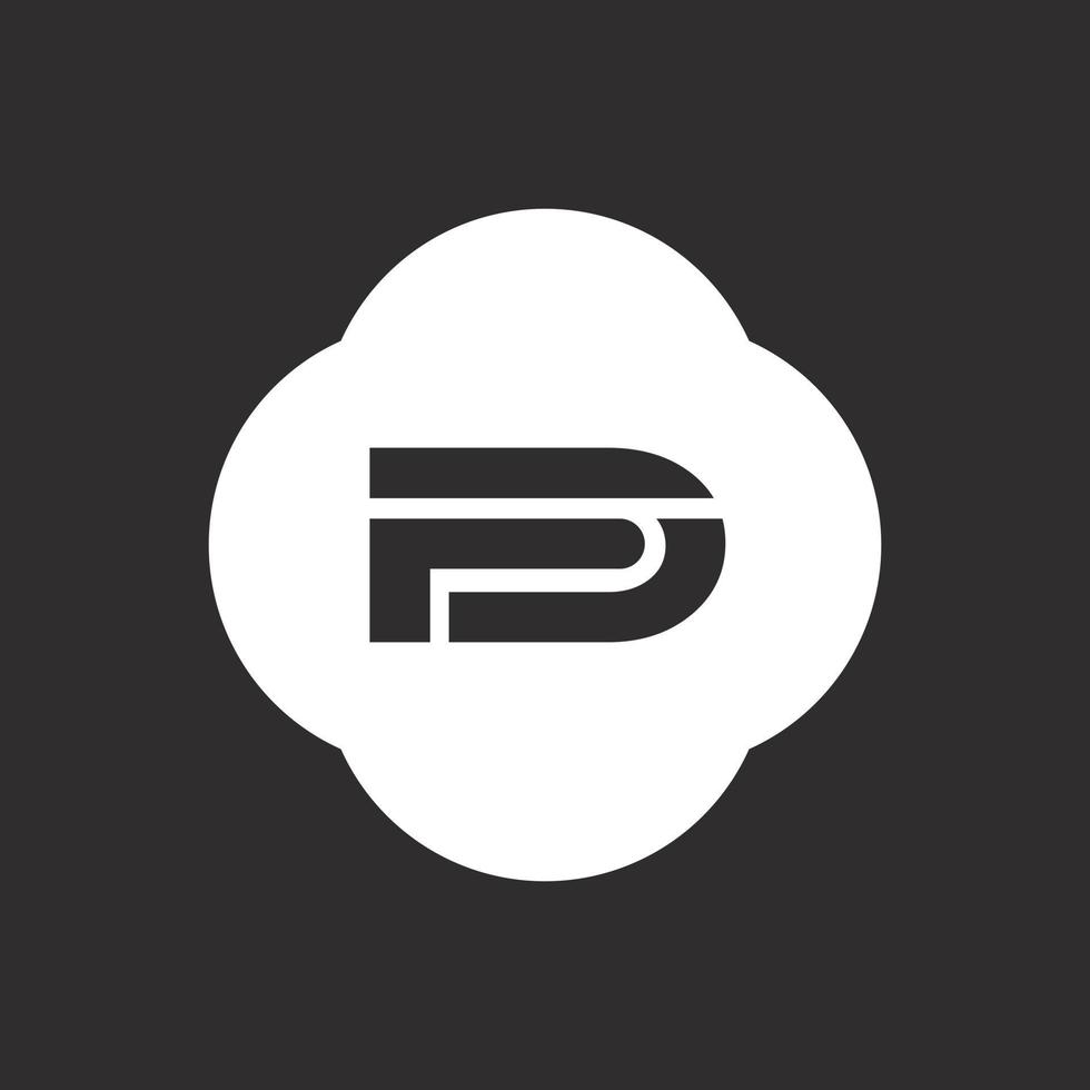 fd iniciales carta creative logo icono vector color negro descarga gratuita