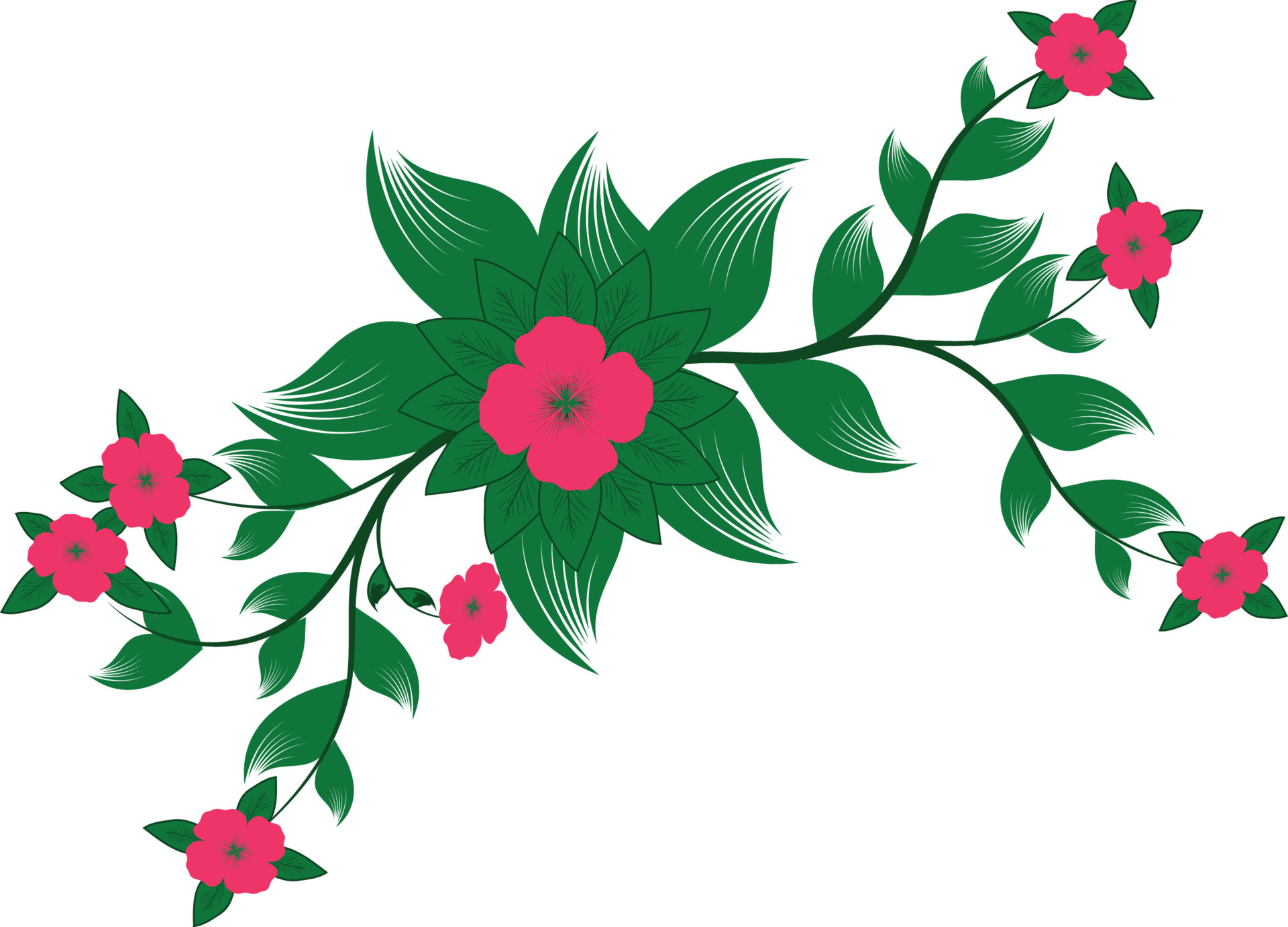 merry christmas flower with leaves and berries design, winter season ...
