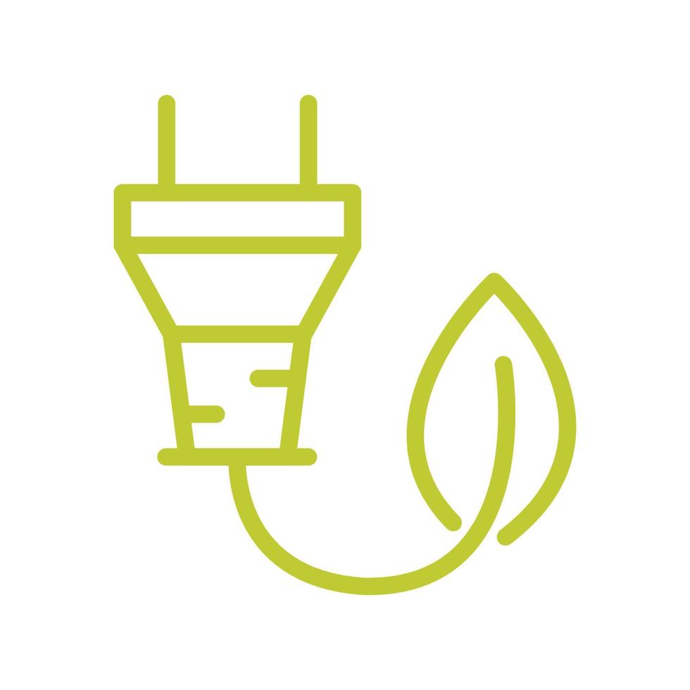 Green electric plug. Eco energy. Renewable and clean energy. Eco friendly charging symbol vector