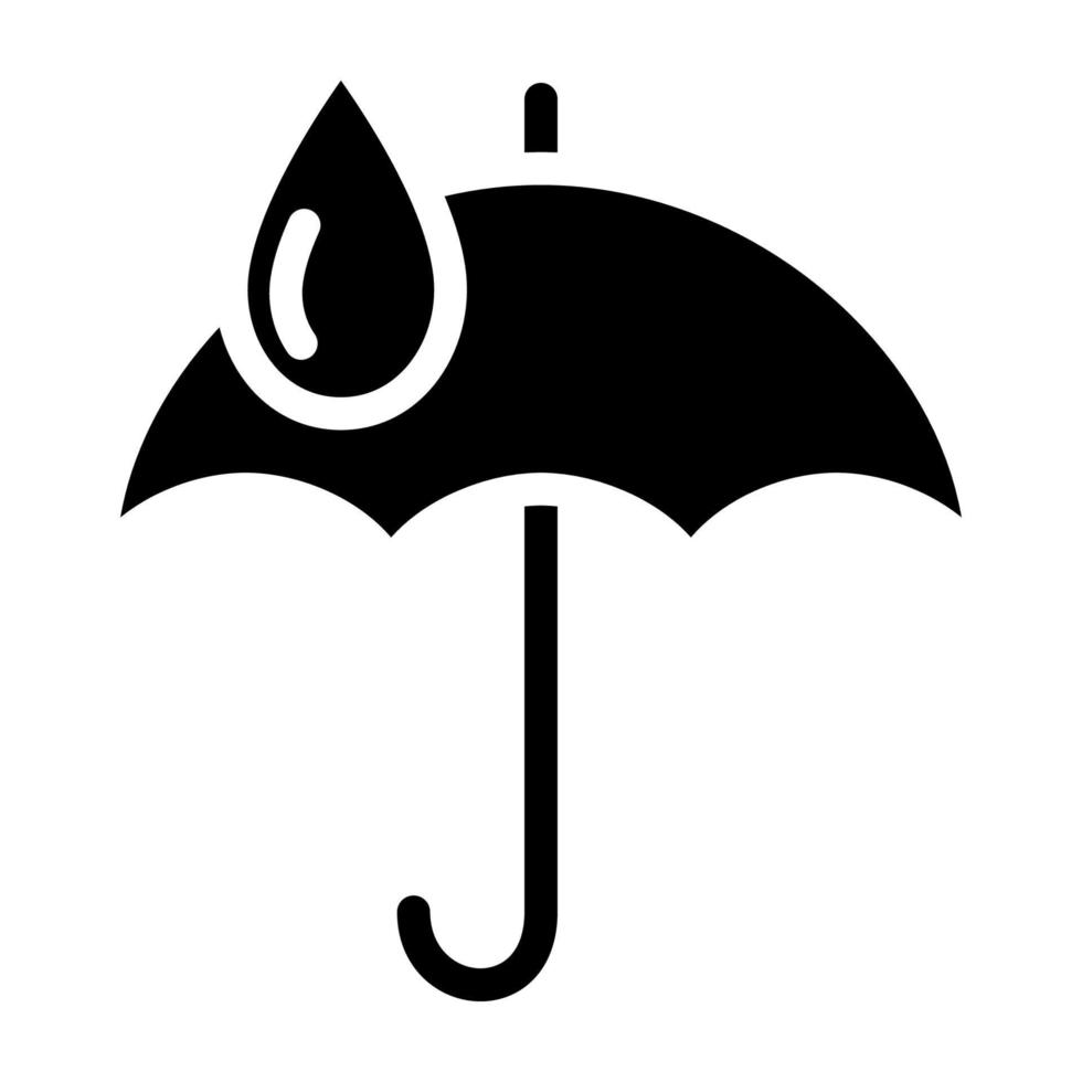 icono de paraguas impermeable. resistente a caídas. resistente a los líquidos. protección contra la lluvia. protección contra la contaminación vector