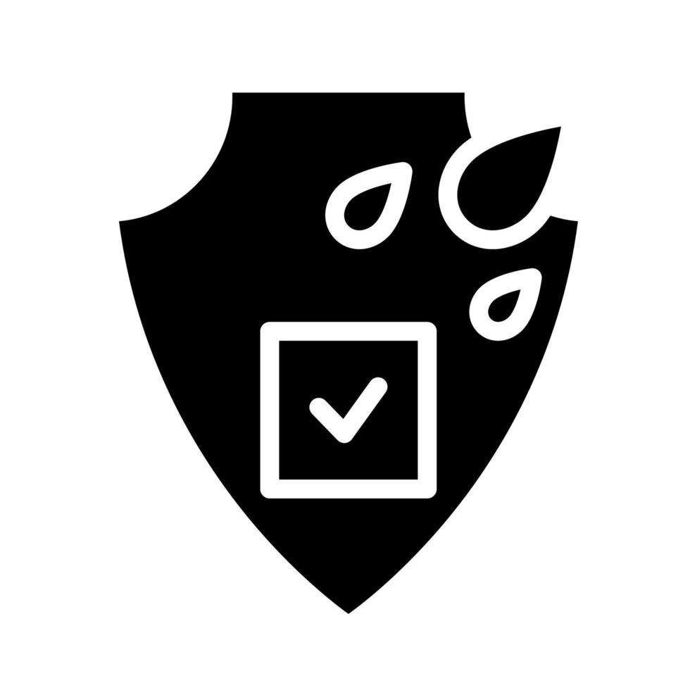 Waterproof, drop resistant. Shield with water drop. Liquid resistant. Save water. Oil safety. Shield sign. Rain protection. Pollution protection. Dripping liquid vector