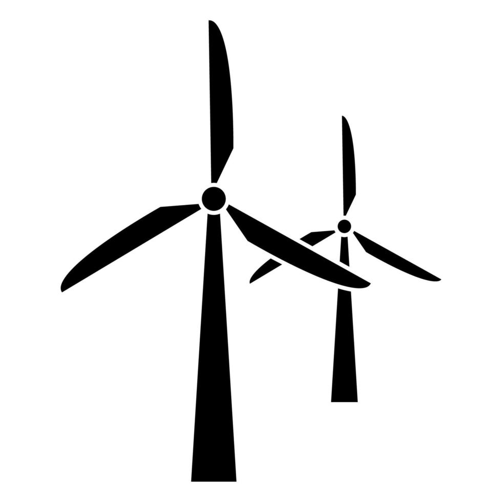 Wind turbines icon. Wind power plant. Alternative energy industry. Renewable and clean energy. Electricity generation vector