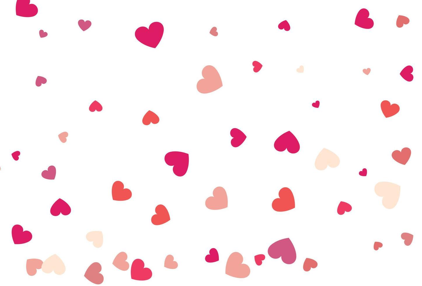 Beautiful Hearts Confetti Falling On The White Background. vector