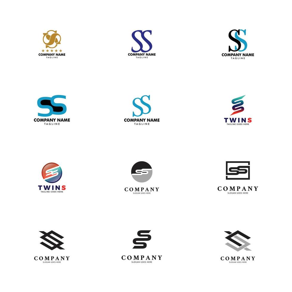 Set of Initial Letter SS Logo Template Design vector