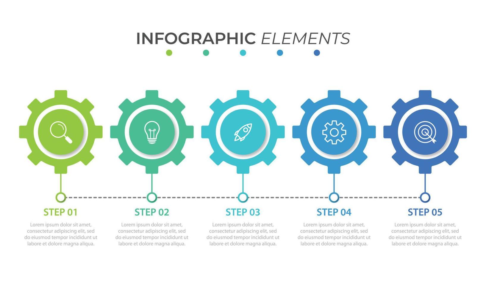 Presentation business infographic template with 5 option vector