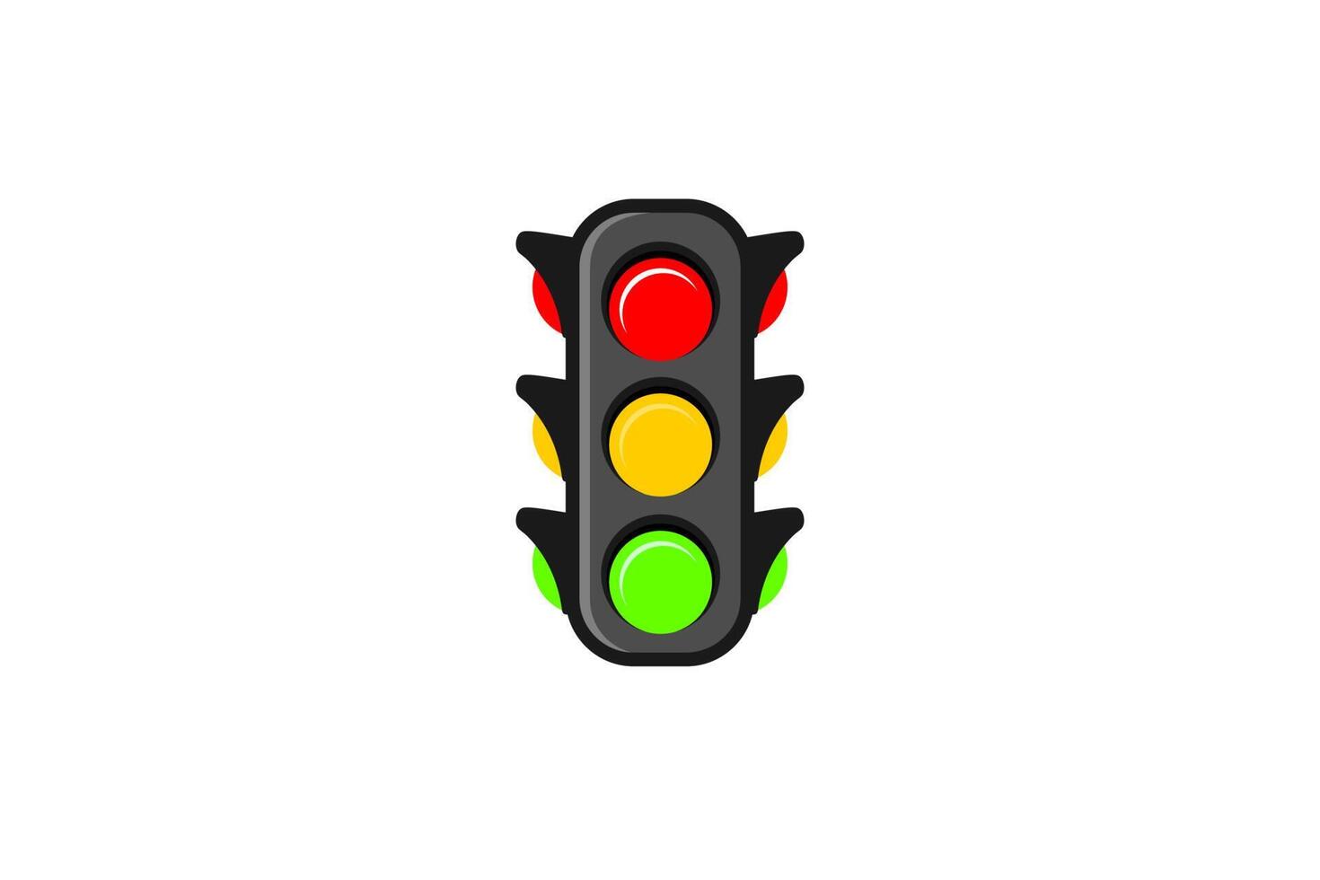 traffic light with three colors cartoon shaped vector illustration design