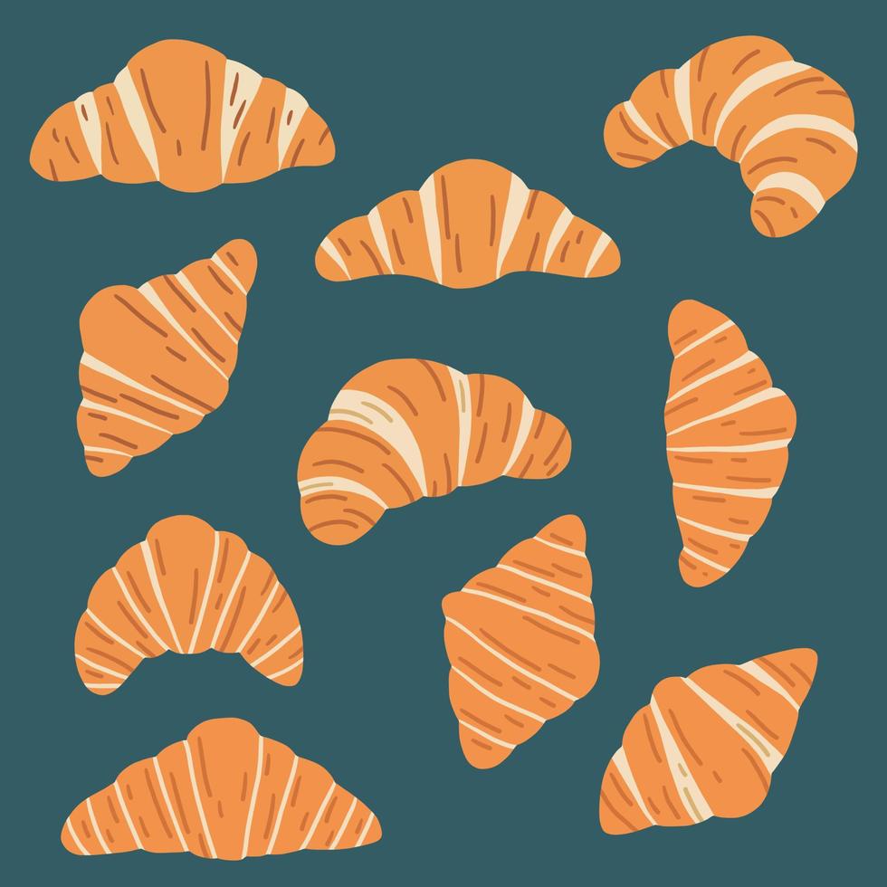 Doodle freehand sketch drawing of croissant bread. vector