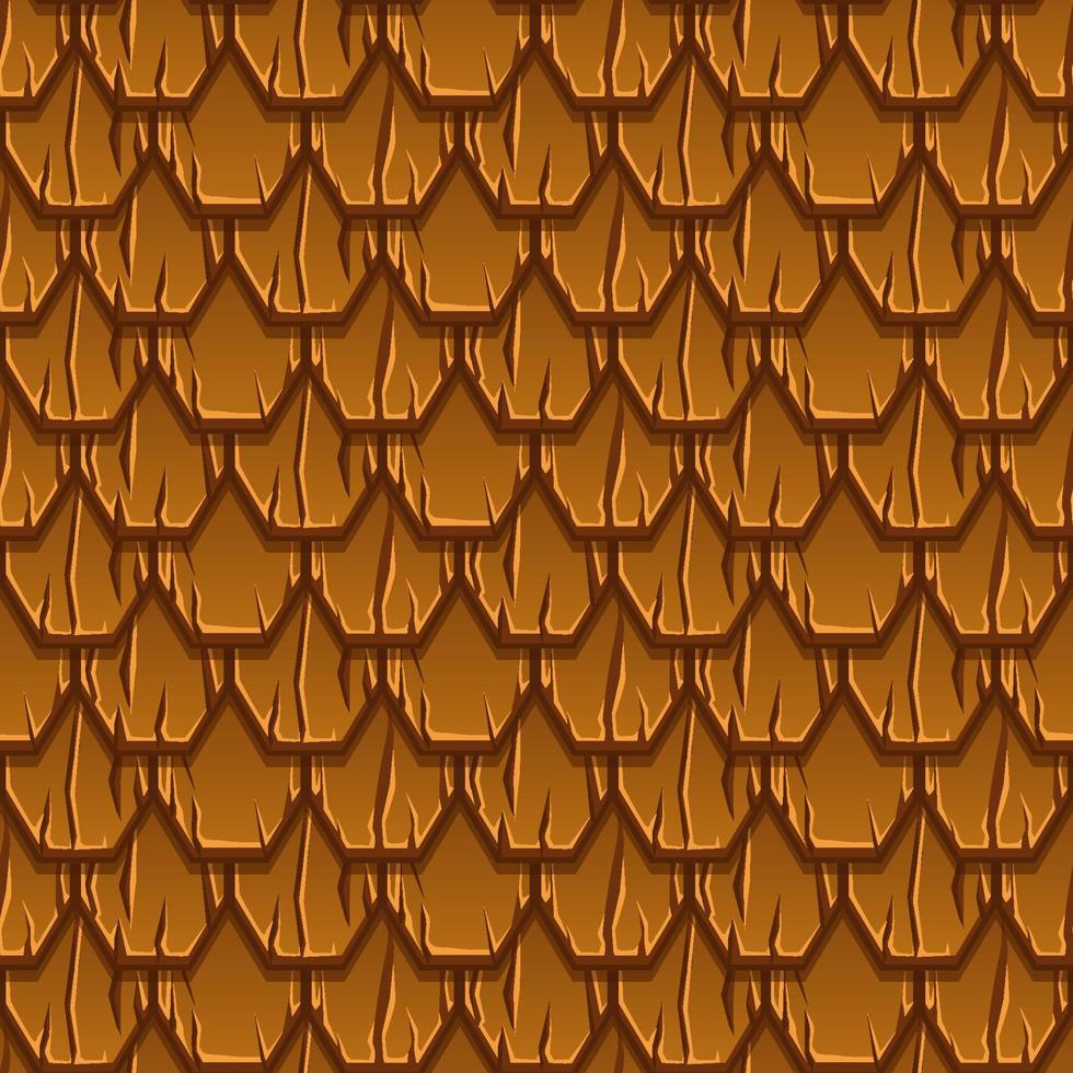 Seamless pattern of paving brown old roof tiles. Textured background for wallpaper, wrapping paper. vector