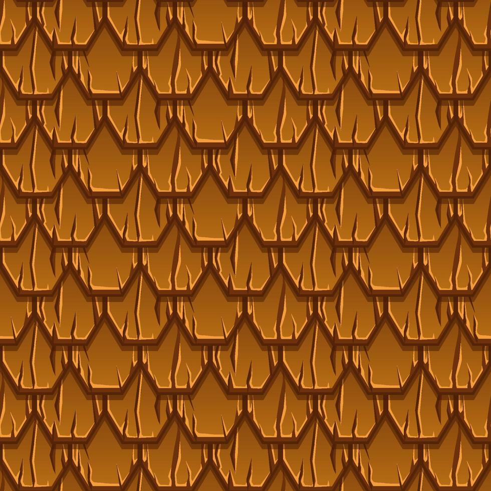 Seamless pattern of paving brown old roof tiles. Textured background for wallpaper, wrapping paper. vector