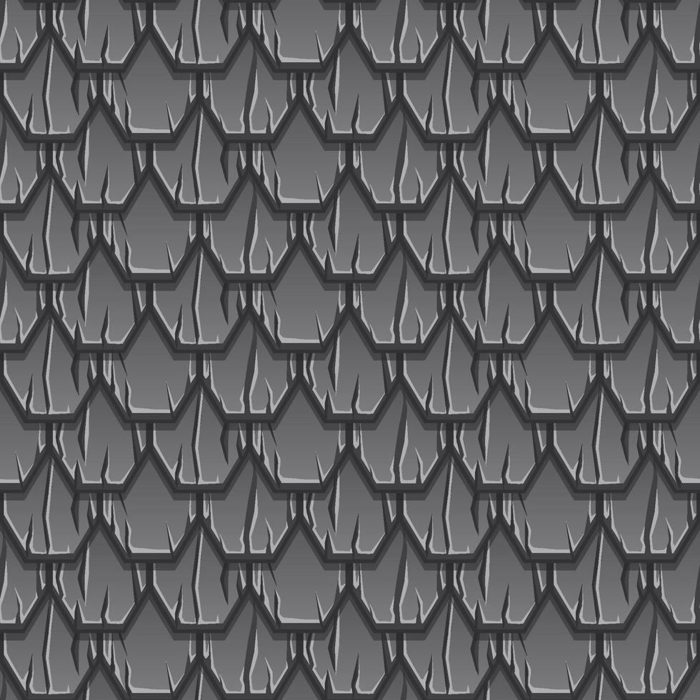 Seamless textured pattern of gray old roof. Background tiles in a row. vector