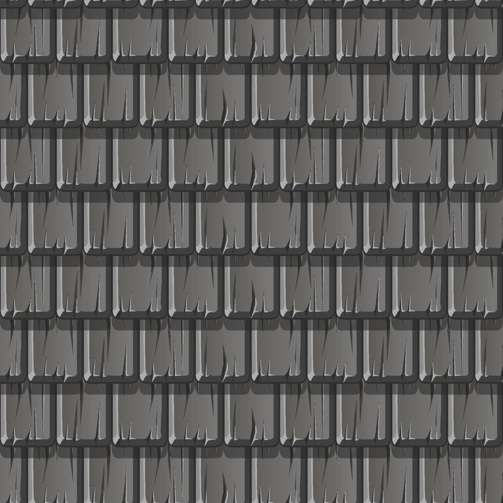 Seamless textured pattern of gray wooden roof. Background of an old roof plank in a row. vector