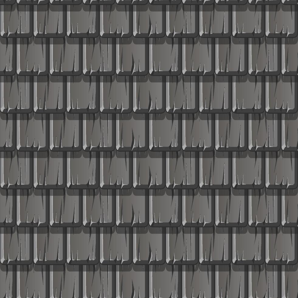 Seamless textured pattern of gray wooden roof. Background of an old roof plank in a row. vector