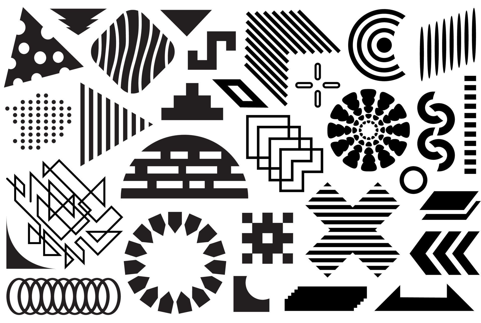 Black and White Geometric Patterns Vector Artwork, Illustrations ft.  abstract & set - Envato Elements