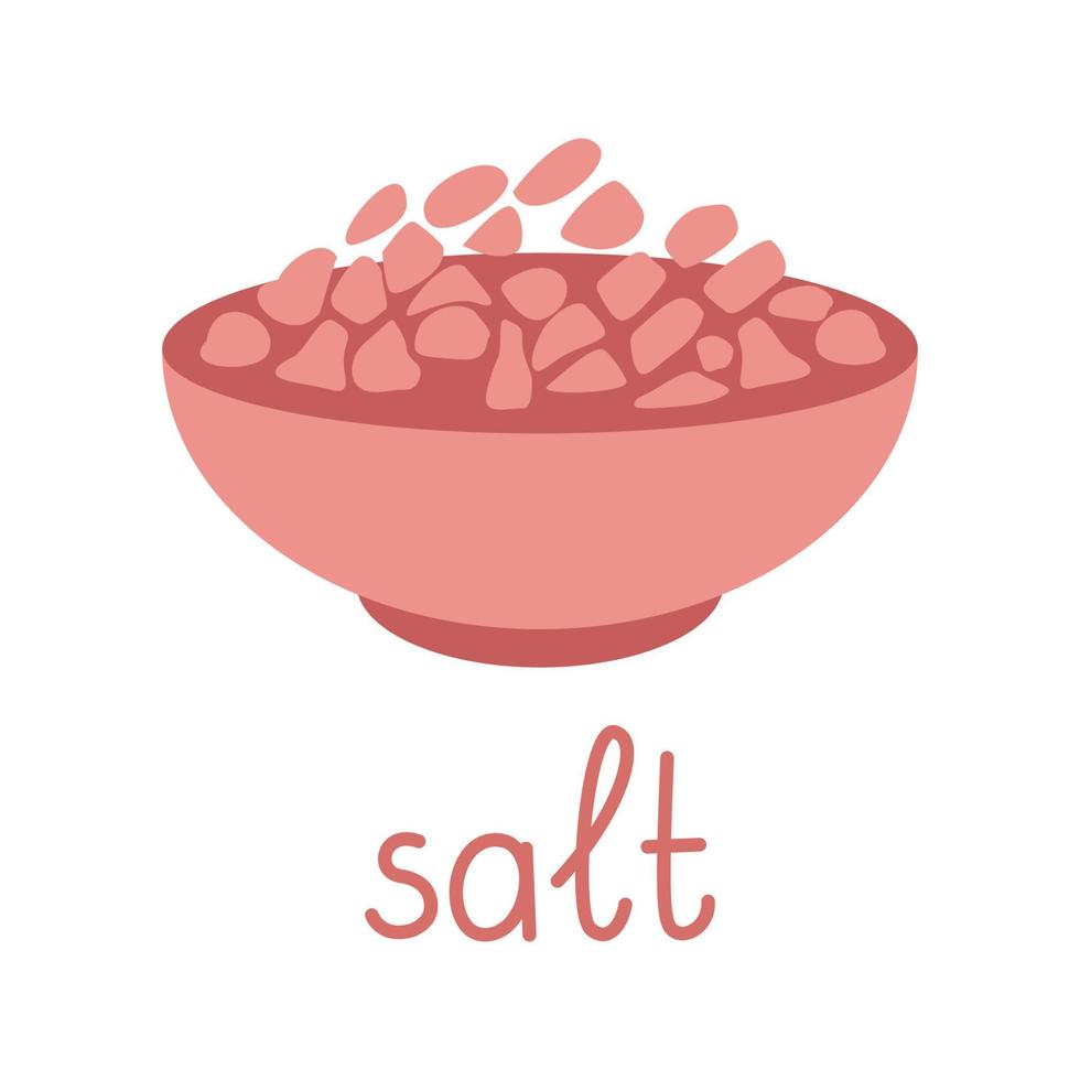 Himalayan pink salt. Vector illustration isolated. Clipart for design, decor