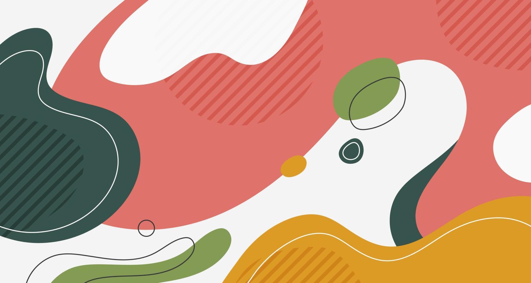 Abstract minimal colorful liquid shape of organic design template. Overlapping for artwork of doodle template background. Illustration vector