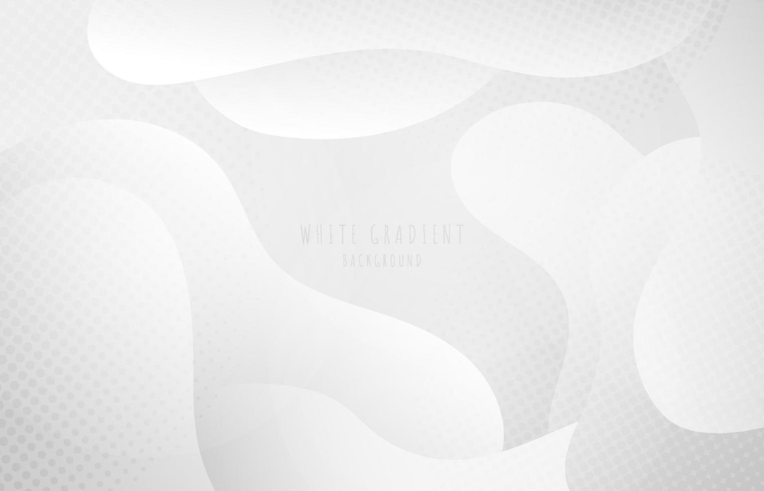 Abstract gradient white organic fluid template with dot halftone artwork style. Overlapping for white style background. Illustration vector