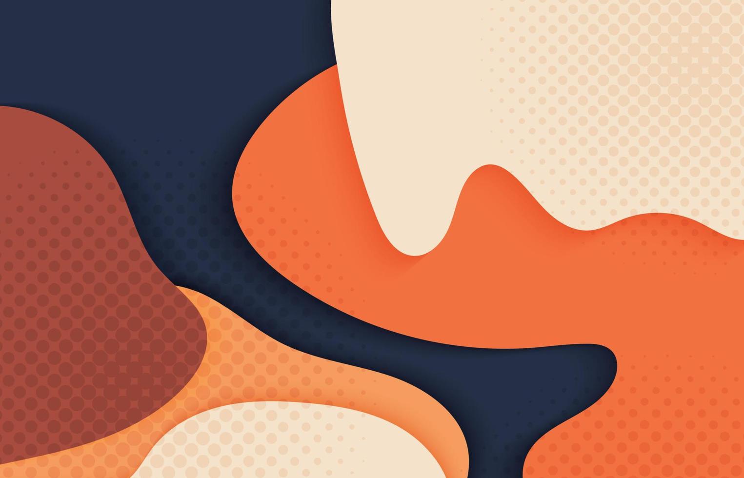 Abstract colorful doodle design with halftone decorative artwork. Overlapping with free shape design artwork background. Illustration vector