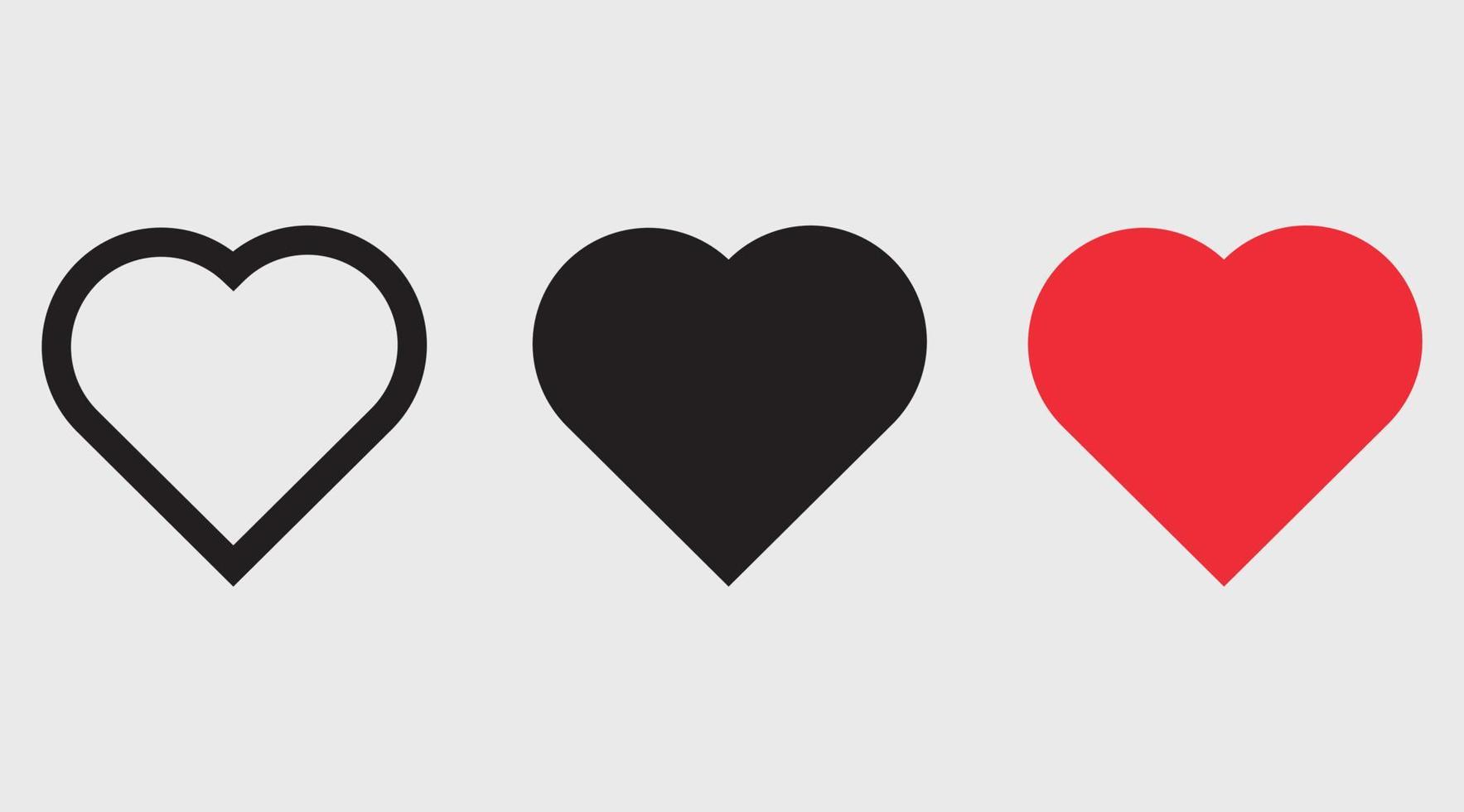 red black line shape heart icon vector