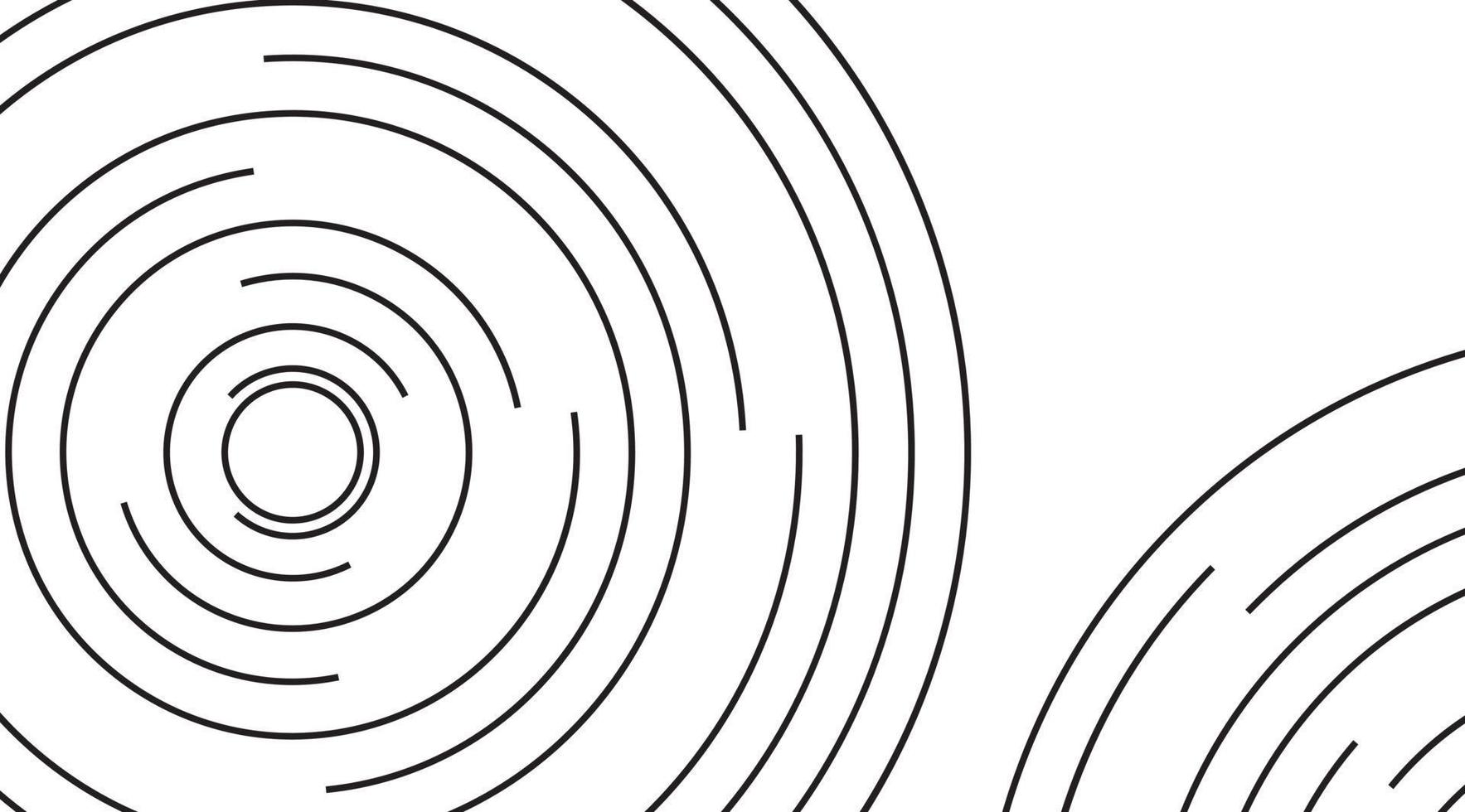 líneas redondas mínimas en blanco y negro vector