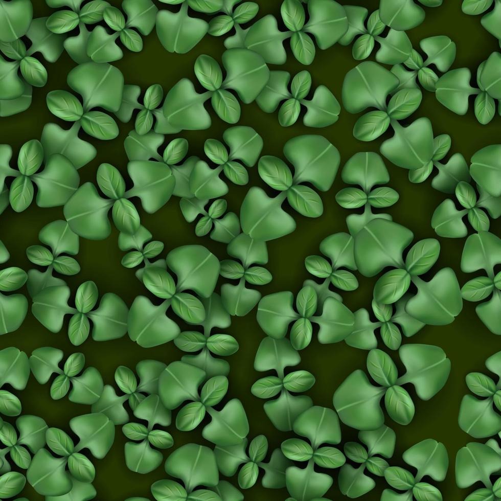 Seamless pattern microgreens. A pattern of young plants for healthy nutrition all year round. 3d realistic vector. vector