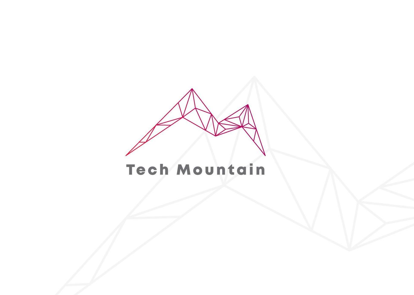 Tech mountain logo design with abstract work and vector logo