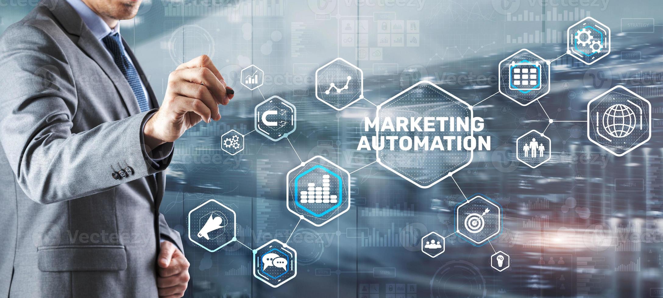 Marketing automation concept. Business Technology Internet and network photo