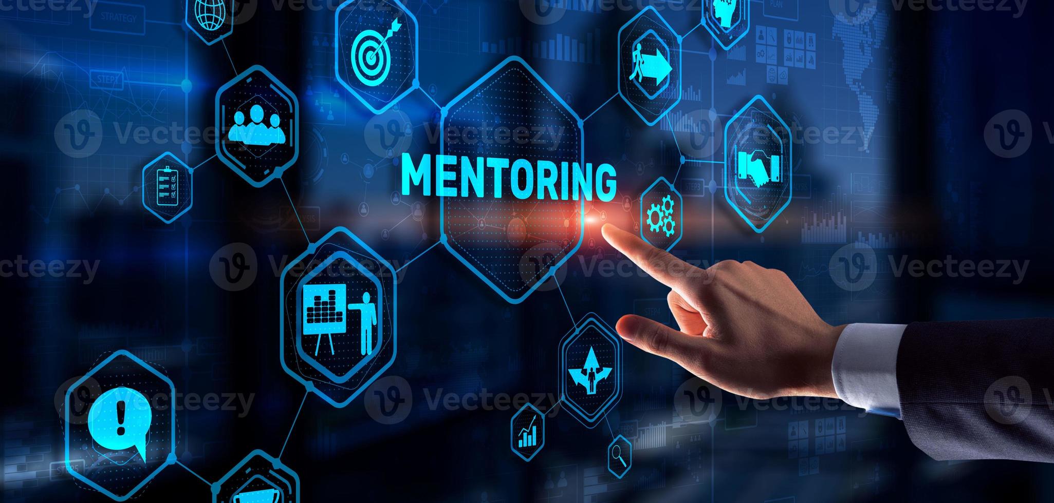 Mentoring Motivation Coaching Career Business Technology concept photo