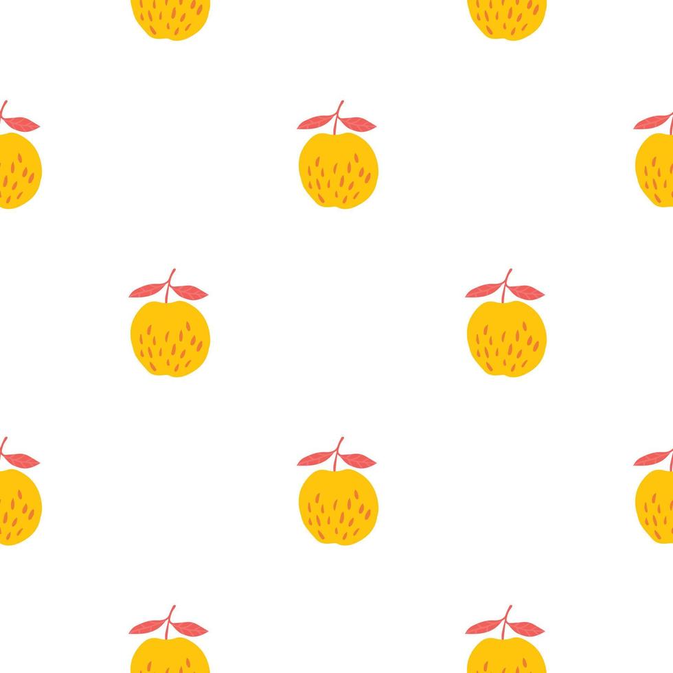 Funny apples seamless pattern on white background. Botanical print. vector