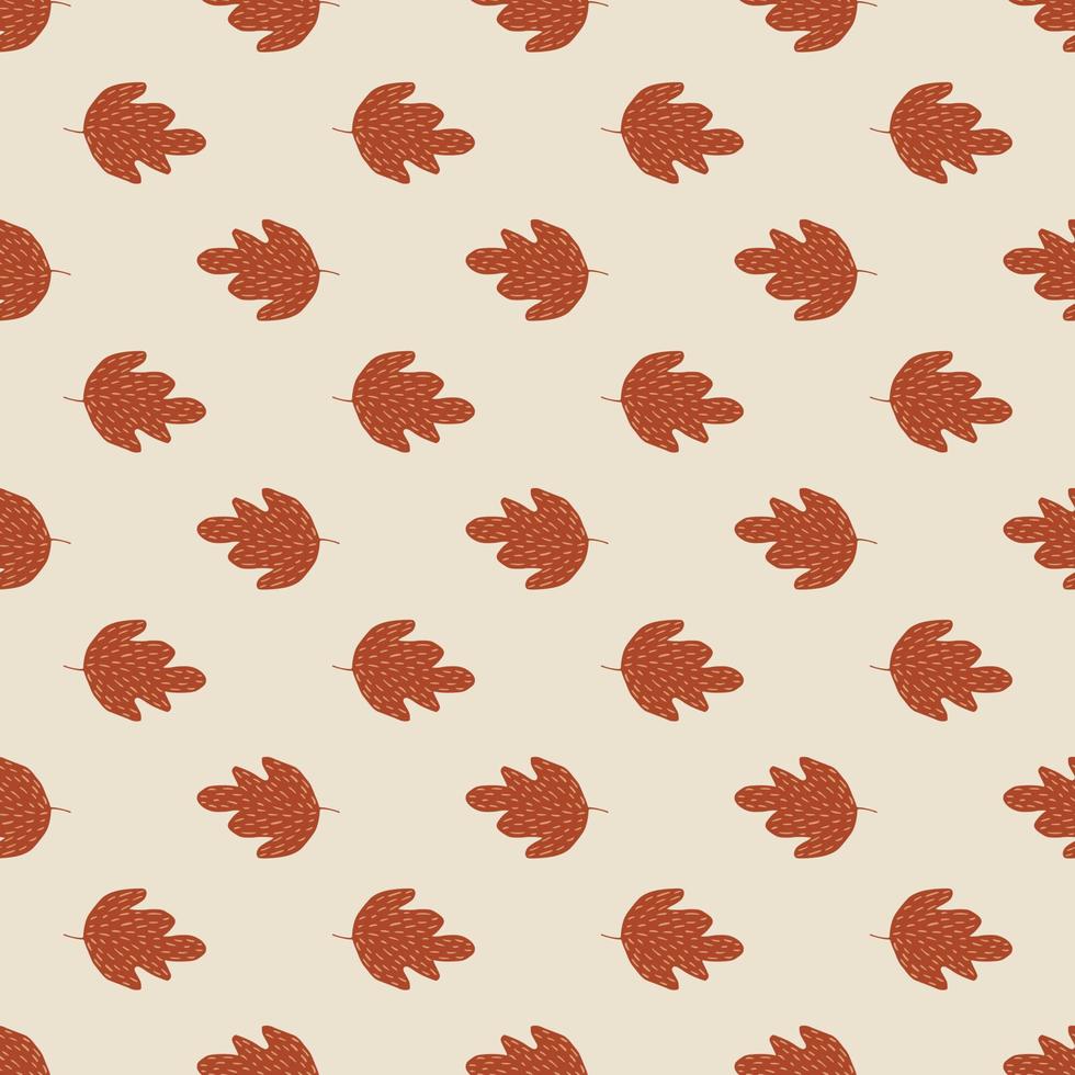 Retro autumn oak seamless pattern on light background. Vintage foliage backdrop. vector
