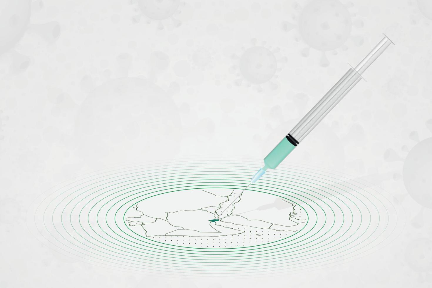 concepto de vacunación de djibouti, inyección de vacuna en el mapa de djibouti. vacuna y vacunación contra el coronavirus, covid-19. vector