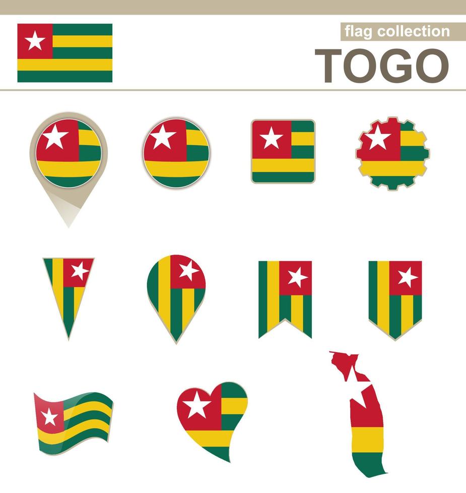 colección de banderas de togo vector