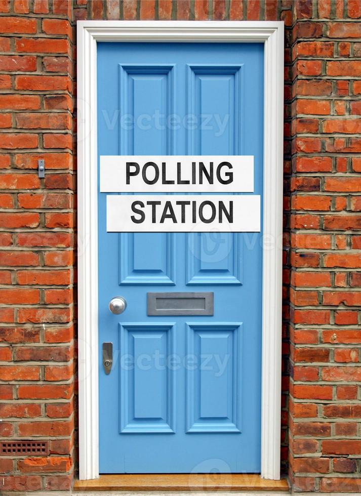 Polling station door photo