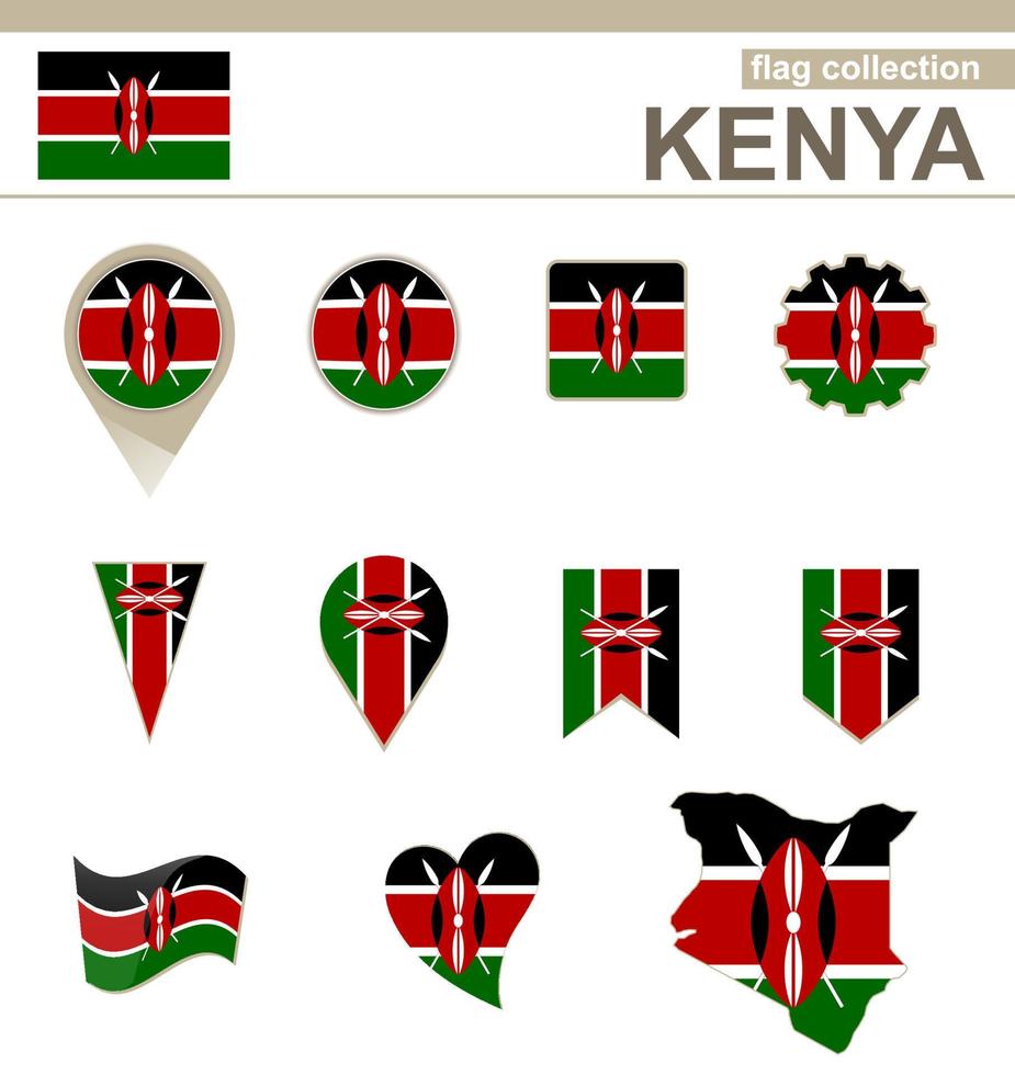 Kenya Flag Collection vector