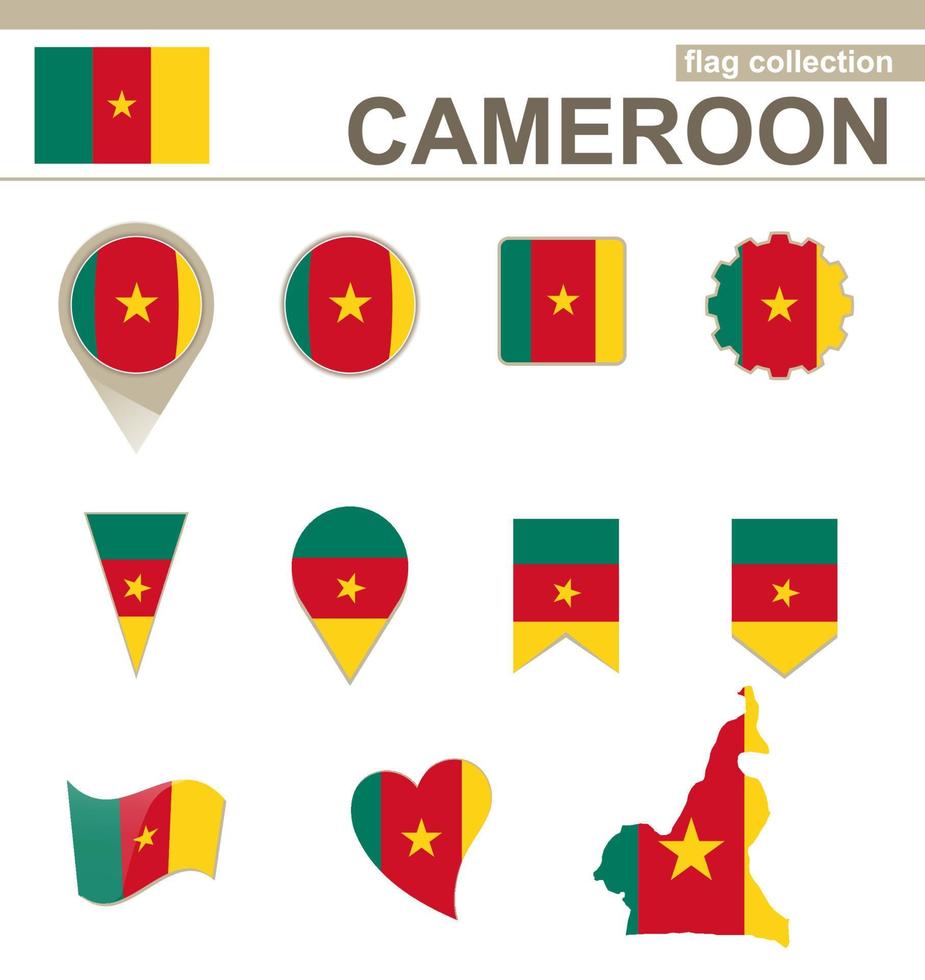 Cameroon Flag Collection vector