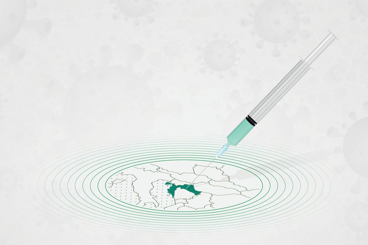 concepto de vacunación de croacia, inyección de vacuna en el mapa de croacia. vacuna y vacunación contra el coronavirus, covid-19. vector