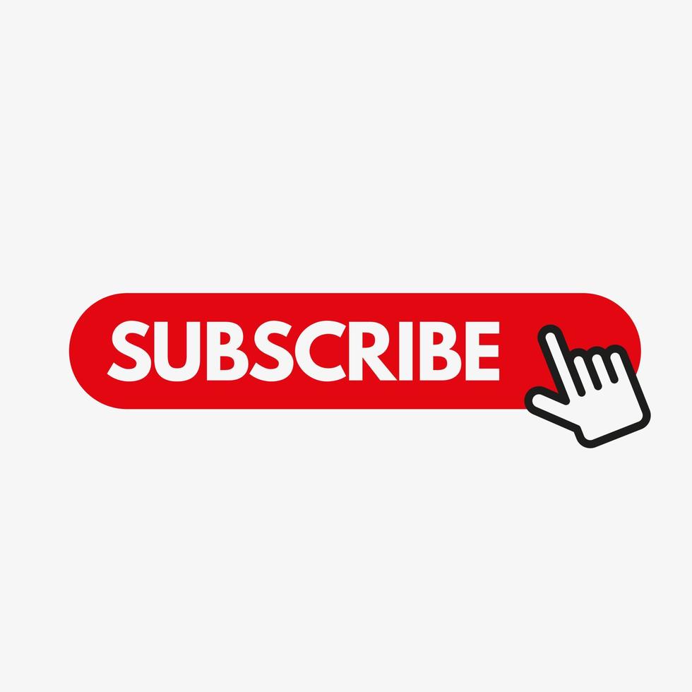 Subscription vector illustration with  cursor arrow and click button. Hand clicking on subscribe icon.