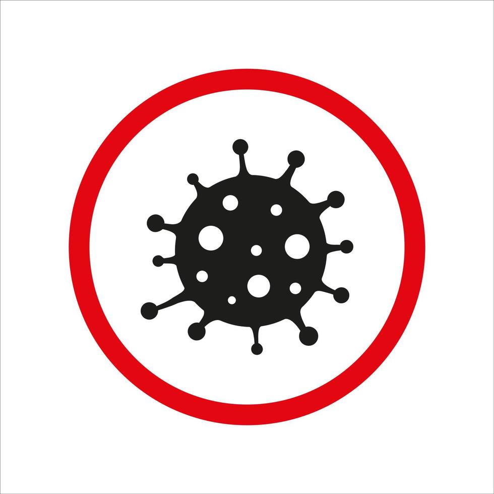 Virus warning circle sign on white background vector