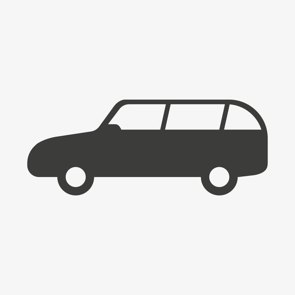 icono de la camioneta. simple icono de coche aislado sobre fondo blanco. combi, variante de automóvil familiar vector