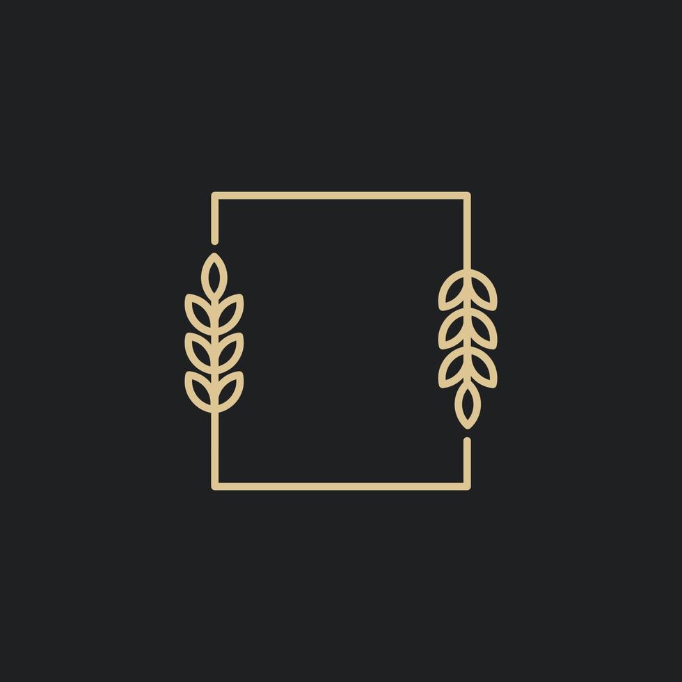 Simple line wheat frame best for quote or logo template vector